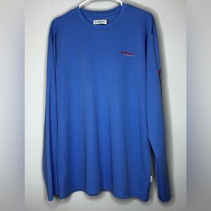 Magellan Outdoors Long Sleeve Crewneck Shirt - Royal Blue with Red Logo